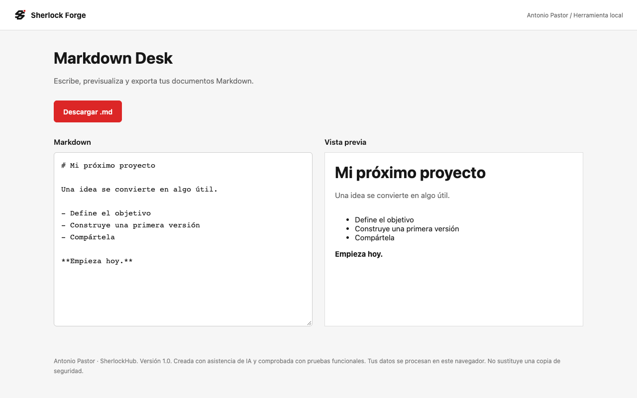 Markdown Desk